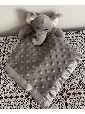 Pro Goleem Gray Elephant Lovey Security Blanket Soothing 16 x 16 Inch Brand New